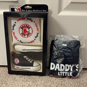 Boston Red Sox Baby Bib and Shoe Set